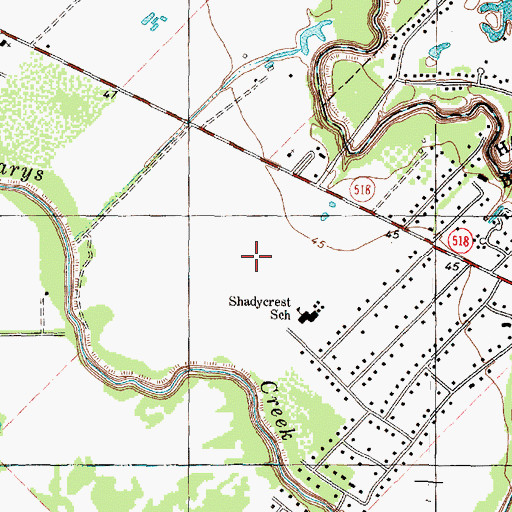 Topographic Map of Pearland Library, TX