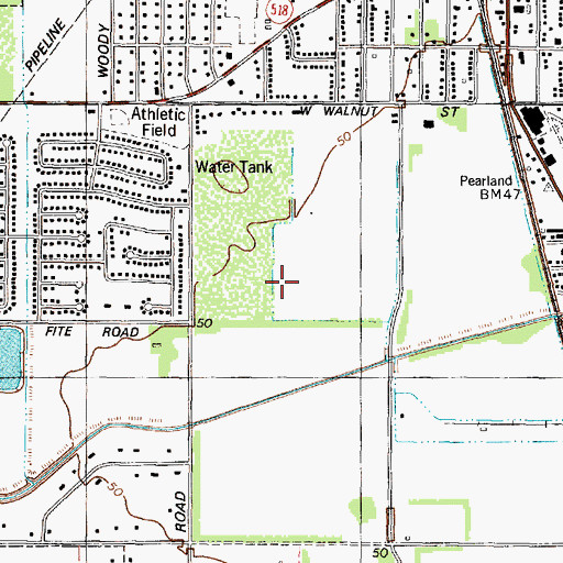 Topographic Map of Pearland Public Safety Building, TX