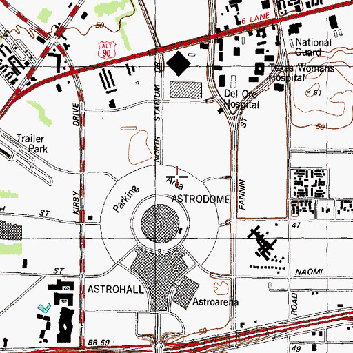 Topographic Map of Reliant Center, TX