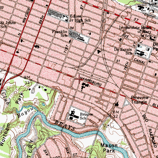 Topographic Map of Immaculate Conception Church, TX
