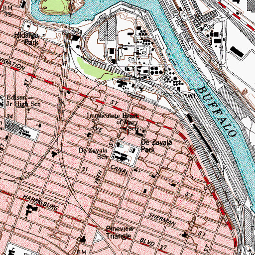 Topographic Map of Immaculate Heart of Mary Church, TX