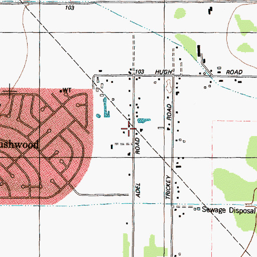 Topographic Map of Islamic Society of Greater Houston, TX