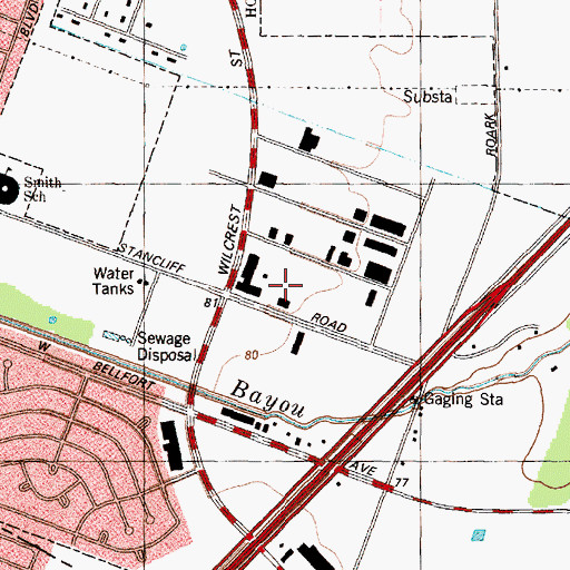 Topographic Map of Islamic Society of Greater Houston, TX