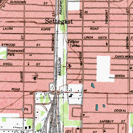 Topographic Map of Israel Missionary Baptist Church, TX