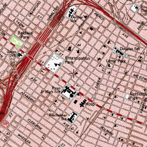Topographic Map of Jordan Grove Missionary Baptist Church, TX