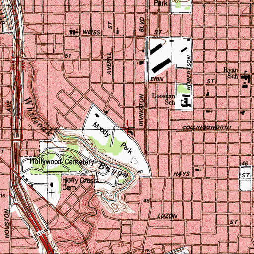 Topographic Map of Juan Marcos Presbyterian Church, TX