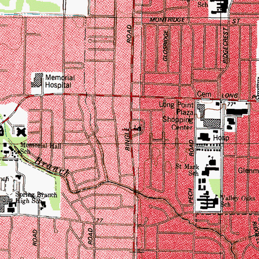 Topographic Map of Korean Catholic Church, TX