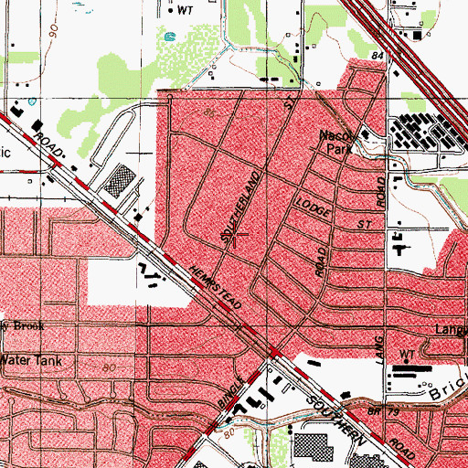 Topographic Map of Langwood Baptist Church, TX