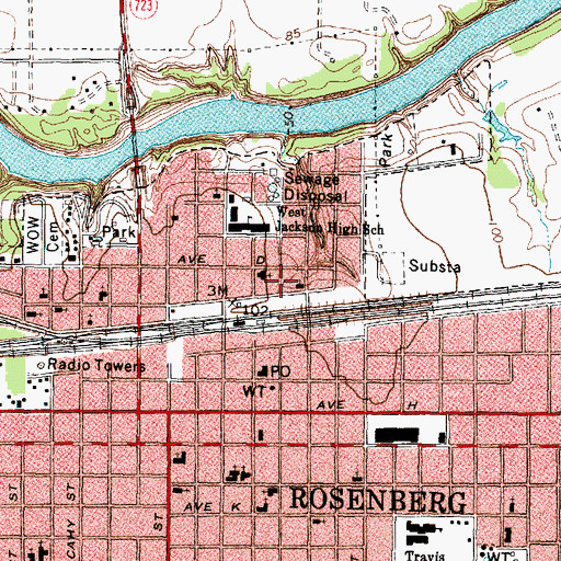 Topographic Map of Latin American Assembly of God Church, TX
