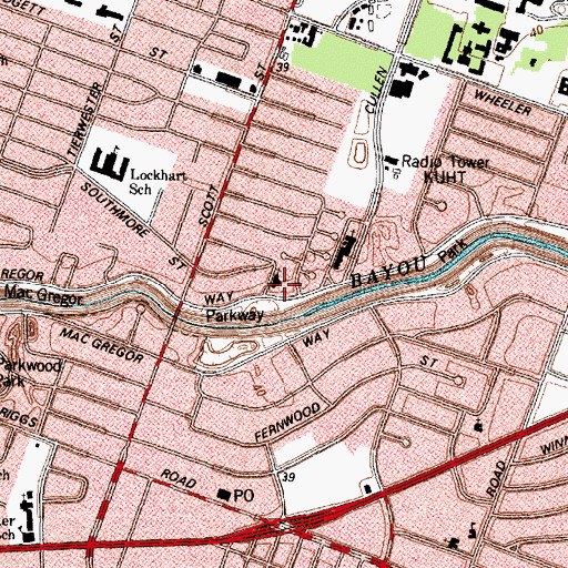 Topographic Map of Loyal Missionary Baptist Church, TX