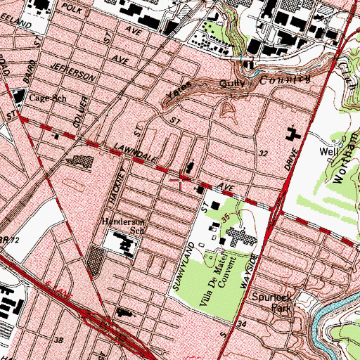 Topographic Map of Lutheran Church of the Redeemer, TX
