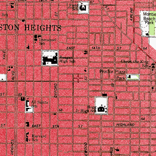 Topographic Map of Lutheran Inner City Network Coalition, TX