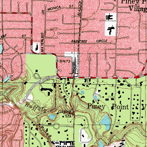 Topographic Map of Memorial Drive Presbyterian Church, TX