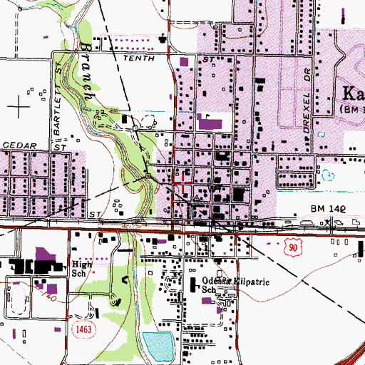 Topographic Map of Memorial Lutheran Center, TX