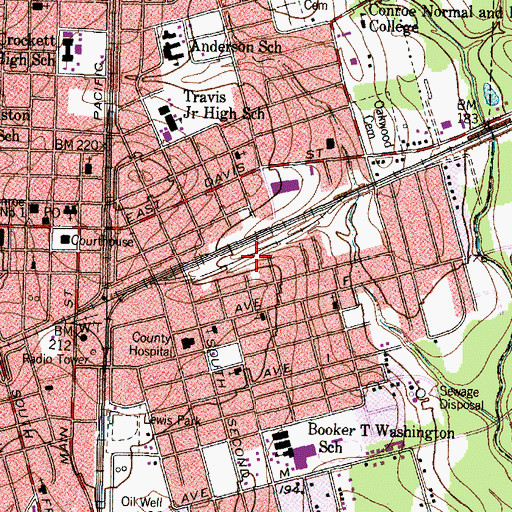 Topographic Map of Metropolitan United Methodist Church, TX