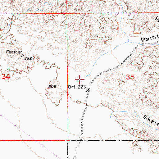 Topographic Map of Painted Canyon, CA