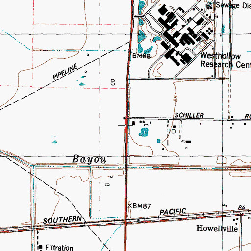 Topographic Map of Mission Bend United Methodist Church, TX