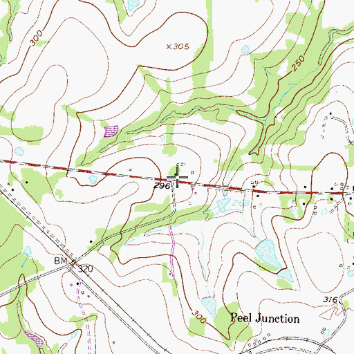 Topographic Map of Montgomery United Methodist Church, TX