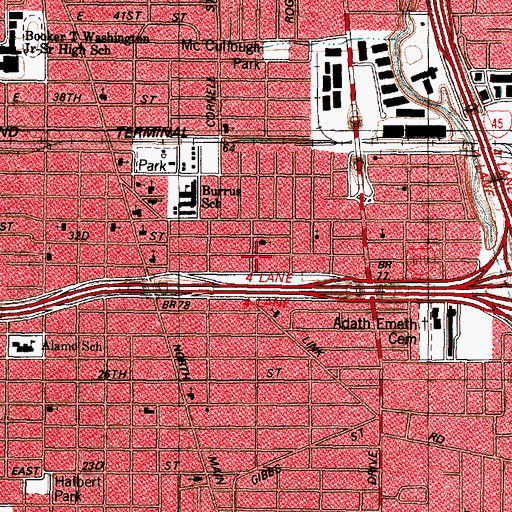 Topographic Map of Mount Pilgrim Missionary Baptist Church, TX