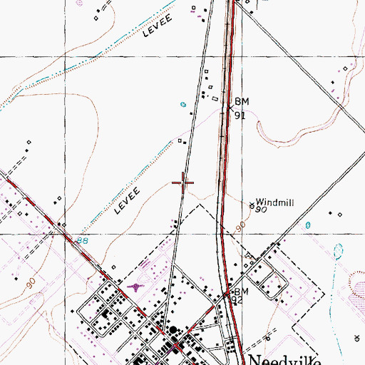 Topographic Map of Needville Community Assembly of God Church, TX