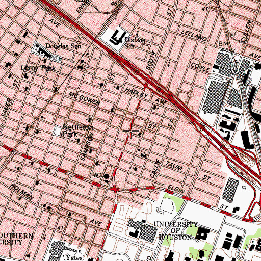 Topographic Map of New Guide Missionary Baptist Church, TX