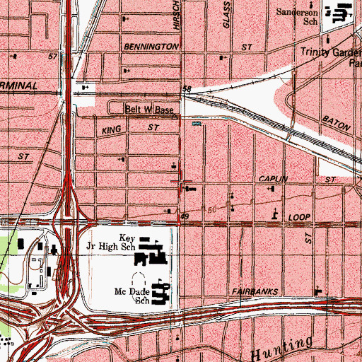 Topographic Map of New Loyalty Baptist Church, TX