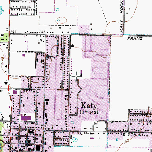 Topographic Map of Saint Bartholomew Catholic Church, TX