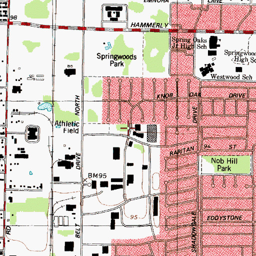 Topographic Map of Saint Catherine of Siena Catholic Church, TX