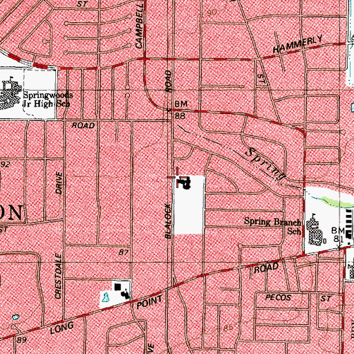 Topographic Map of Saint Christophers Episcopal Church, TX