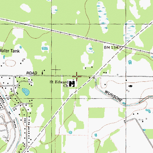 Topographic Map of Saint Edwards Catholic Church, TX