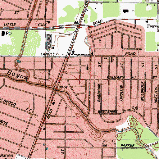 Topographic Map of Saint Gregory the Great Church, TX