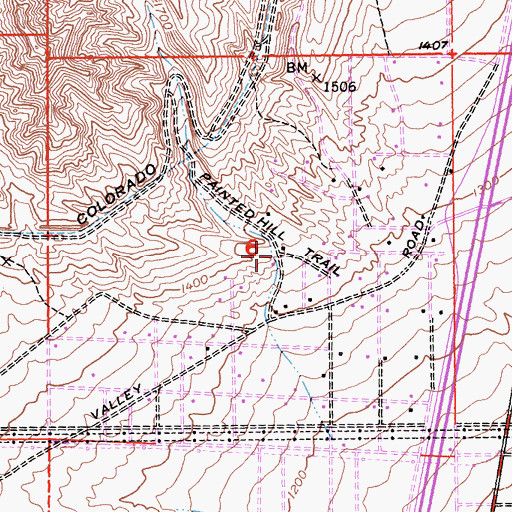 Topographic Map of Painted Hill Trail, CA