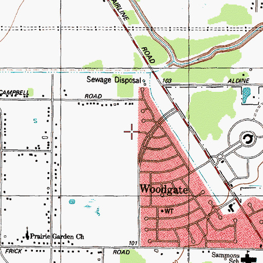 Topographic Map of Saint John Neumann Catholic Church, TX