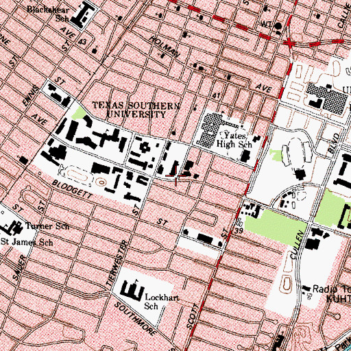 Topographic Map of Saint Luke the Evangelist Episcopal Church, TX