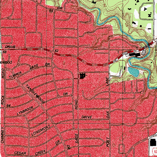 Topographic Map of Saint Martins Episcopal Church, TX