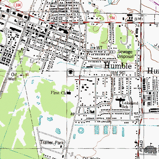 Topographic Map of Saint Mary Magdalene Catholic Church, TX