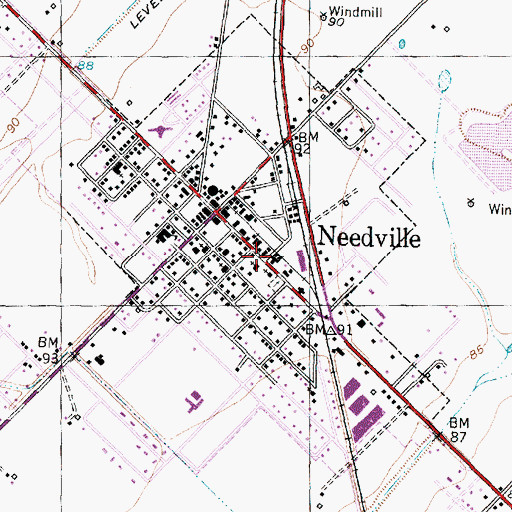 Topographic Map of Saint Michaels Catholic Church, TX