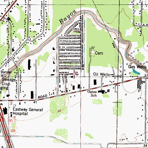 Topographic Map of Saint Philip of Jesus Catholic Church, TX