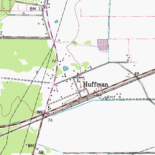 Topographic Map of Saint Philip the Apostle Catholic Church, TX
