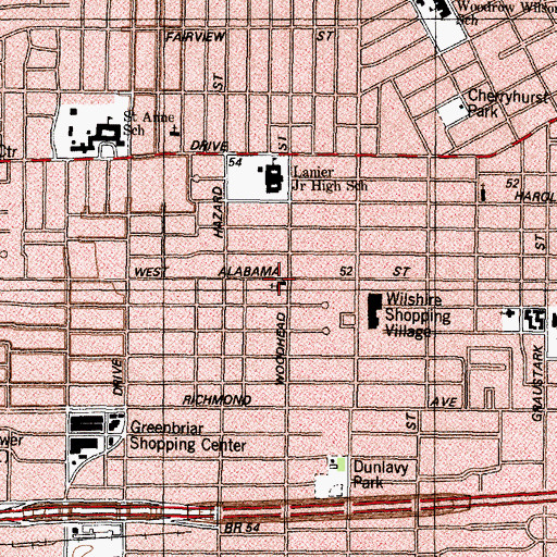 Topographic Map of Saint Stephens Episcopal Church, TX