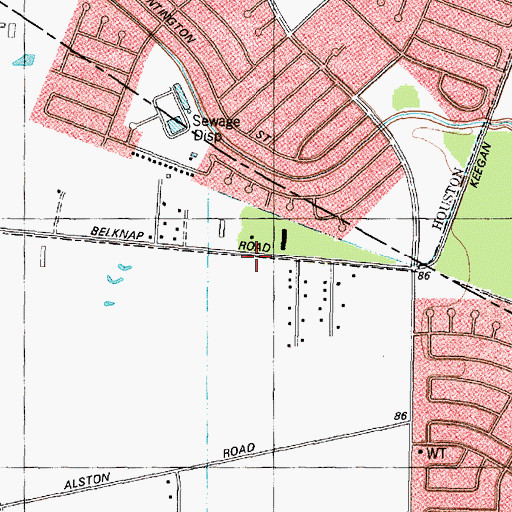 Topographic Map of Saint Thomas Aquinas Catholic Church, TX