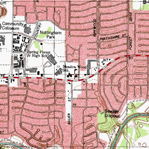 Topographic Map of Saint Thomas Presbyterian Church, TX