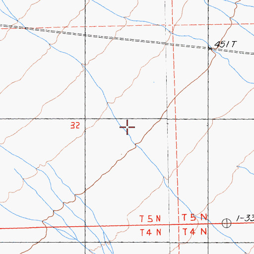 Topographic Map of Painted Rock Wash, CA