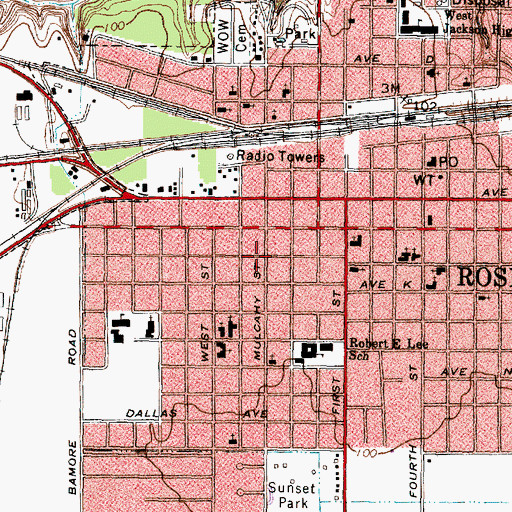 Topographic Map of Segunda Bautista Iglesia, TX