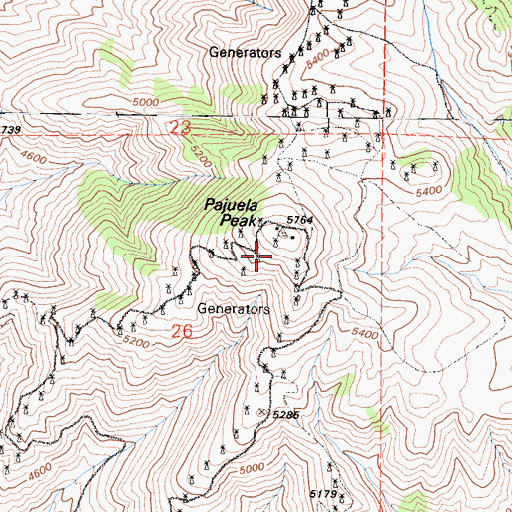 Topographic Map of Pajuela Peak, CA