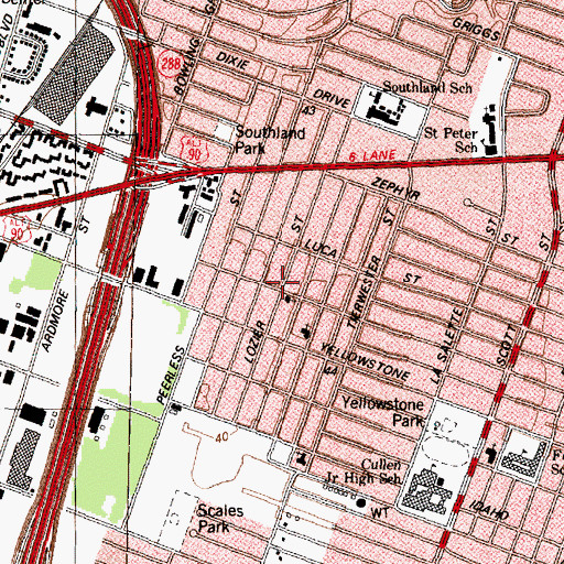 Topographic Map of Southland Baptist Church, TX