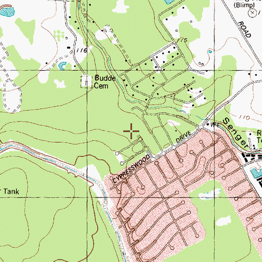 Topographic Map of Devonshire Woods, TX