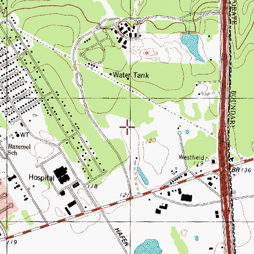 Topographic Map of Forest Spring Hospital, TX