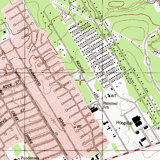 Topographic Map of Health South Rehabilitation Institute, TX