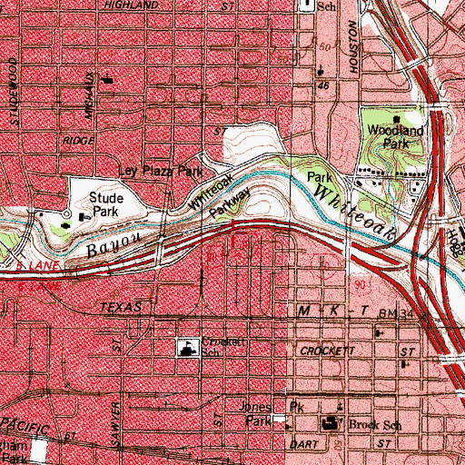 Topographic Map of Jeff Davis Hospital, TX